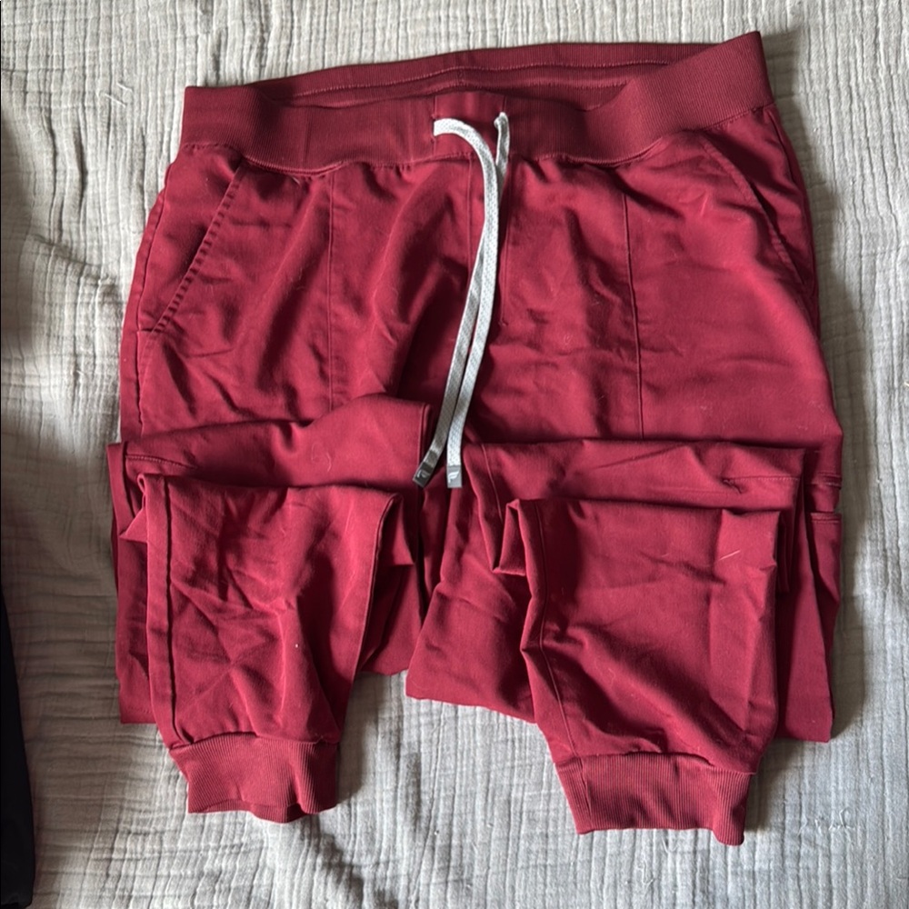 Fabletics Burgundy Performance Scrub Joggers